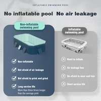 Piscine hors-sol pliable grande taille pour la famille, 1,85-3M, structure renforcée résistante à l'usure, jeux aquatiques non gonflables pour fêtes en extérieur 2