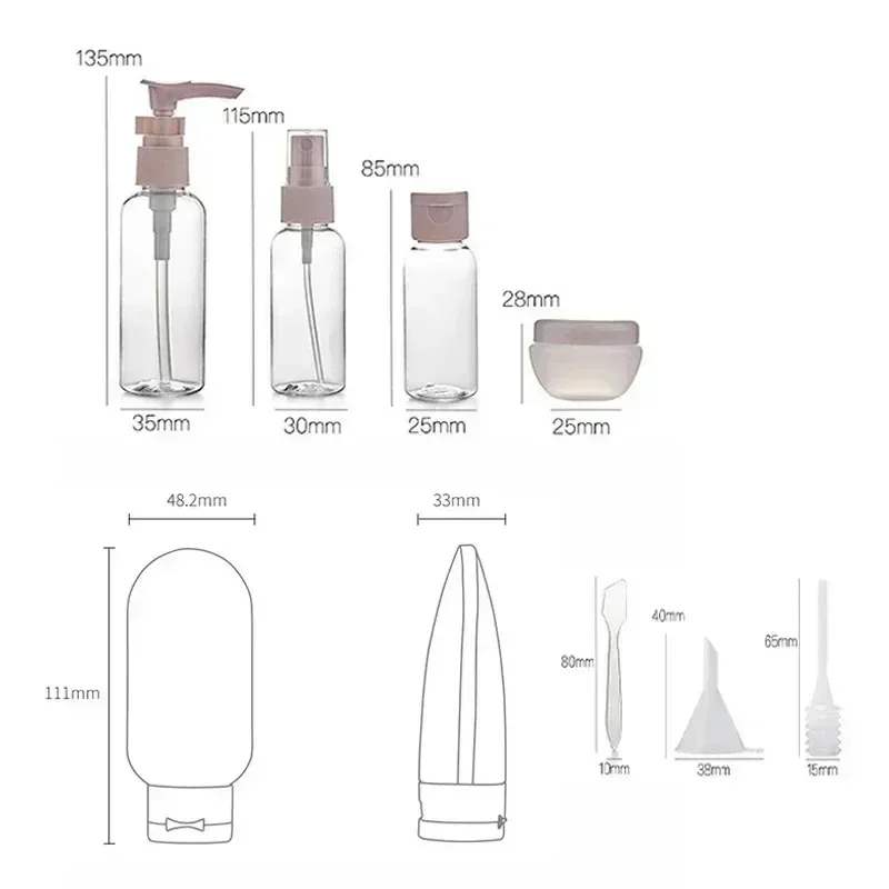 Travel Bottles Set with Storage Bag - Empty Liquid Containers for Creams, Lotions, and Sprays