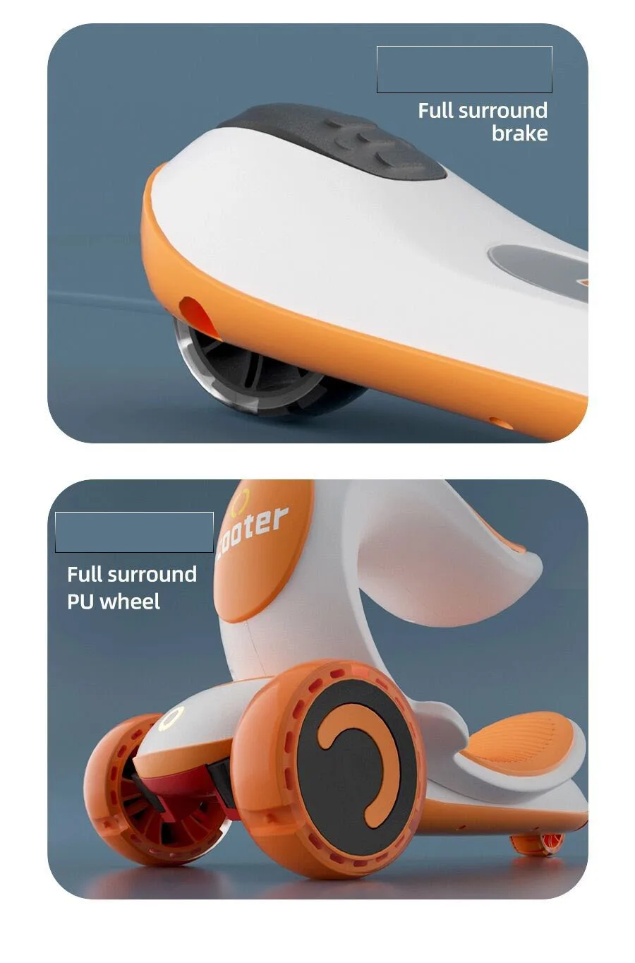3 In 1 Children's scooter Scooter with Flash Wheels Kick Scooter for 1-8 Year Kids Adjustable Height Foldable Children