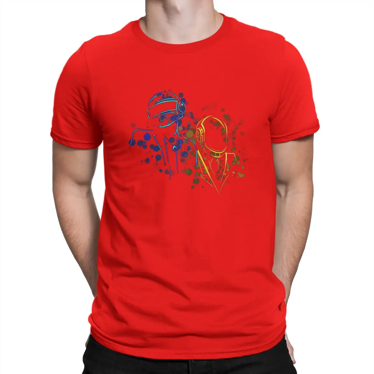 thumbnail image 1 of Camiseta Bangalter para hombre, de algodón, cuello redondo, banda de producción electrónica, manga corta, 1 of 7
