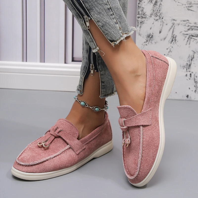 Ladies' new Spring Autumn Loafers Outdoors non slip Ladies Flats Casual comfort Leather Shoes Fashion Plus Siz footwear Zapatos 3