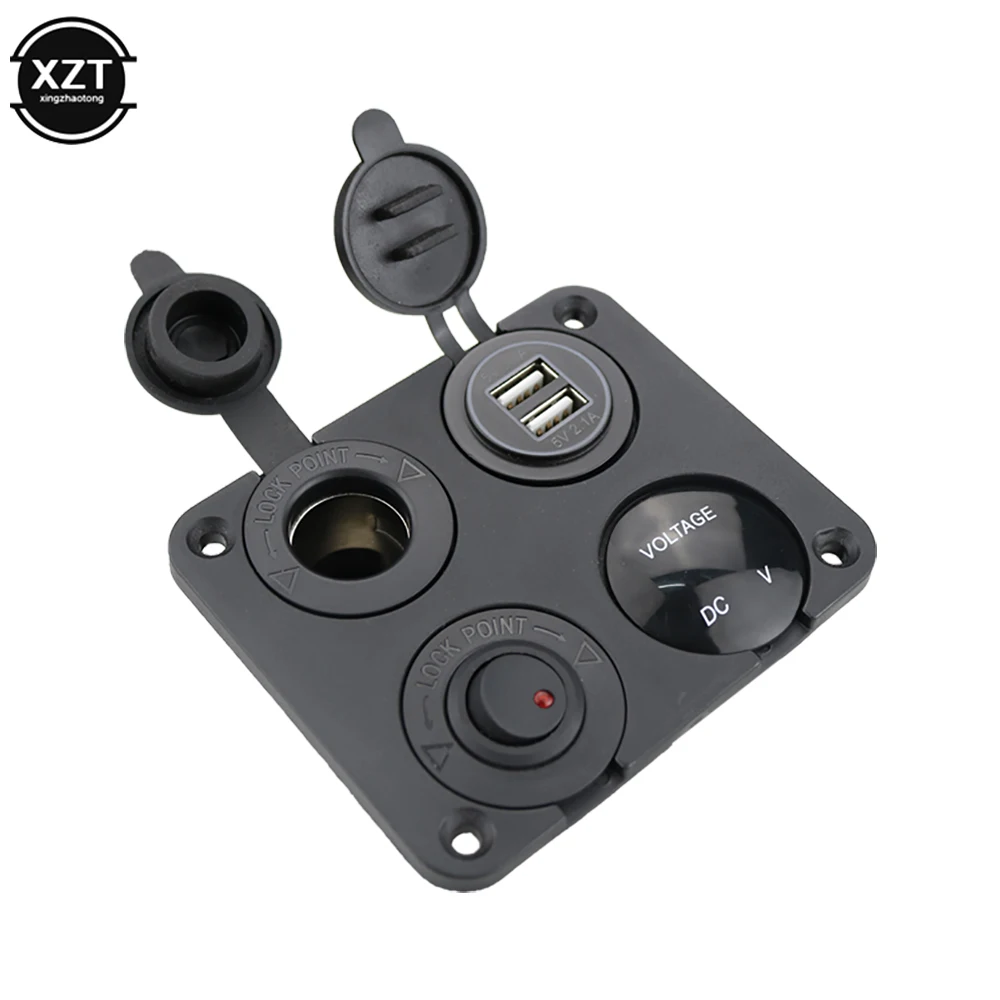 Universal-Dual-USB-Ports-Car-Charger-with-LED-Voltmeter-12-24V-Power ...