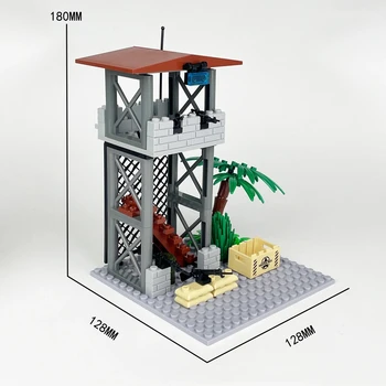 Weltkrieg 2 ww2 Armee Militärs ol daten Swat Sentry Tower Kommando Post Bunker Modellbau steine Ziegel Kinderspiel zeug Geschenk — изображение 3