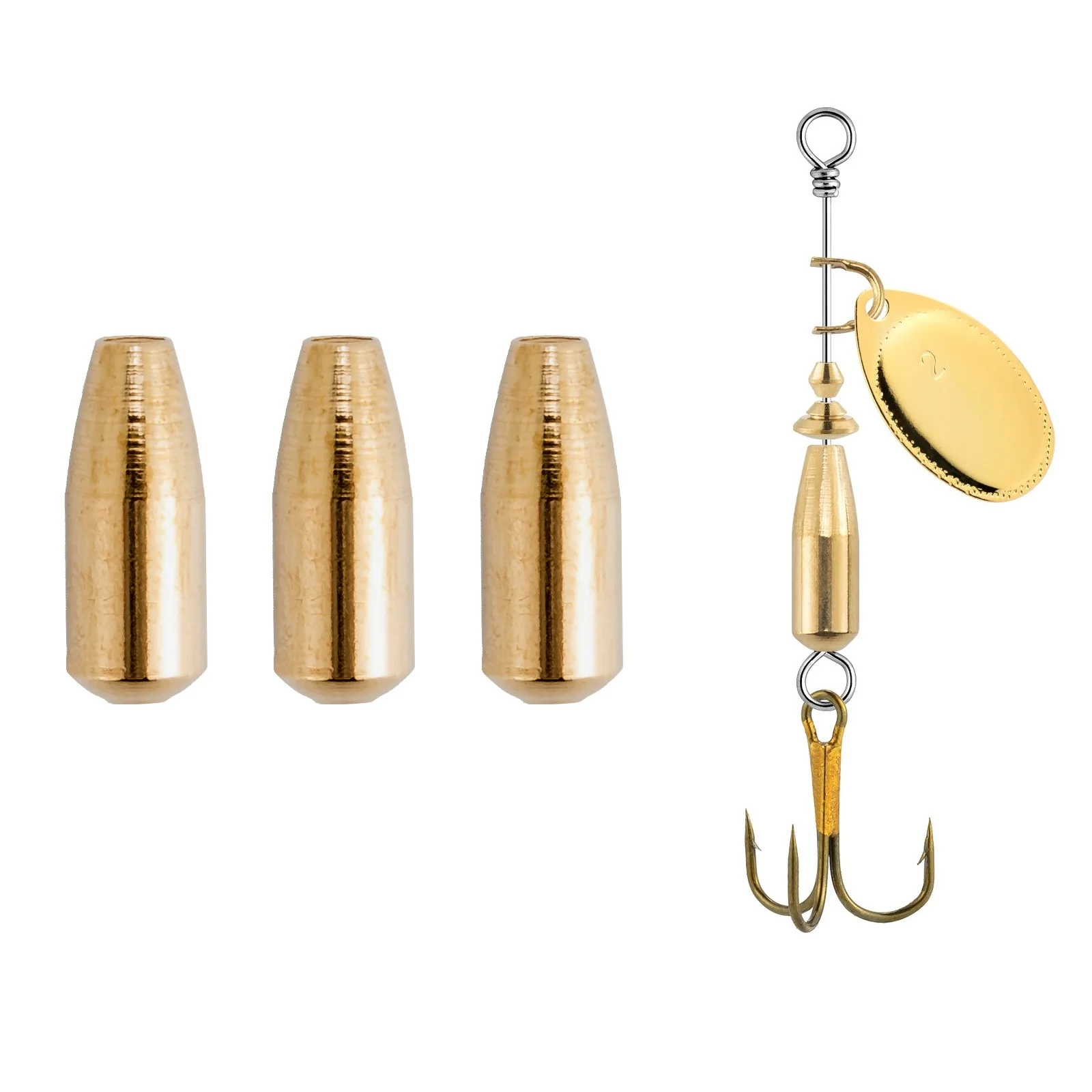 30pcs Brass Fishing Spinner Lure Bodies Fishing Sinker Weights