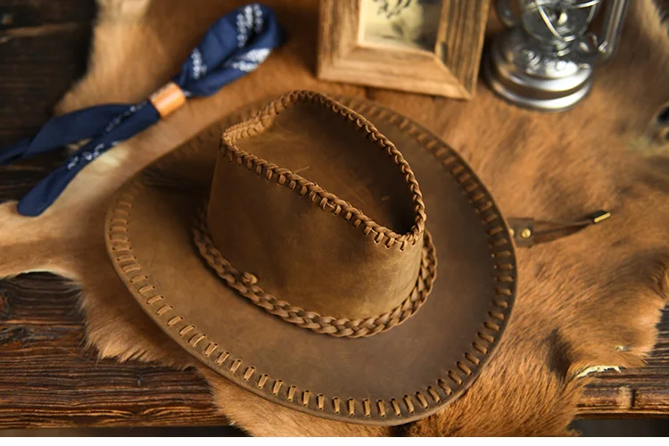 کلاه کابوی دستساز چرم طبیعی Crazy Horse 9 Sa18c652a78344b138ee5a4f21650bff2y