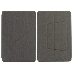 Slim Folding Stand Cover for 14 Tablet with Flip Book Design and Hard Back (GRAY)