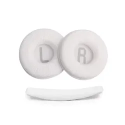 Soft Leather Foam Replacement Ear Pads, 70mm, 1 Set (White)