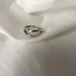 Sterling Silver Cross Hollow Chain Geometric Ring - Fashionable Party Jewelry Gift - Resizable (JZ003)