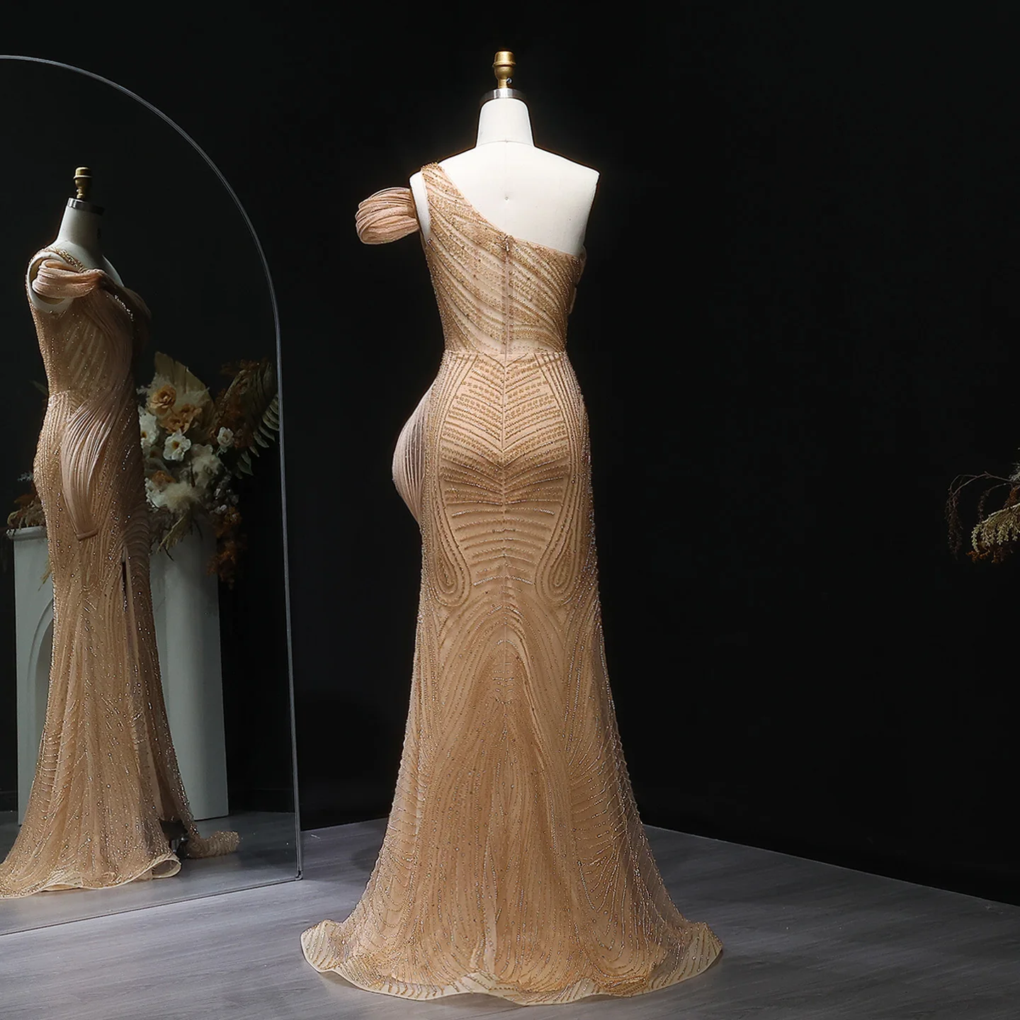 caramel formal dress DOTTI DRESS – zizudesigns