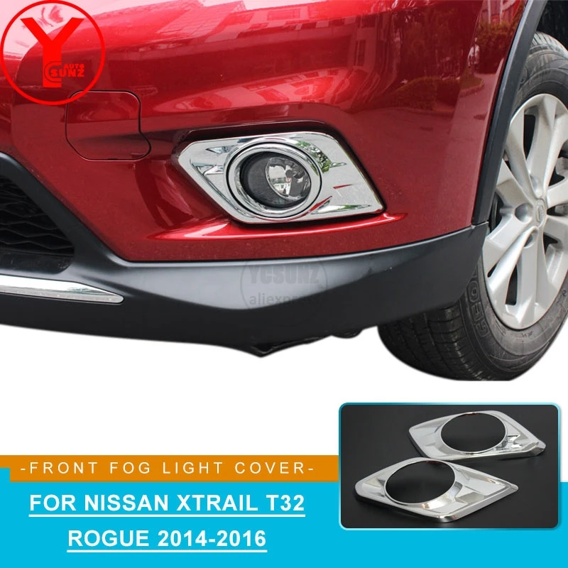 Rear Fog Lamp light Cover Trim fit 2017-2019 Nissan Rogue X-Trail Chrome Front 