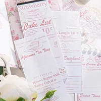 50pcs vintage long strip tickets tearable white kraft paper sticky notes notebook DIY handmade material scrapbook 2