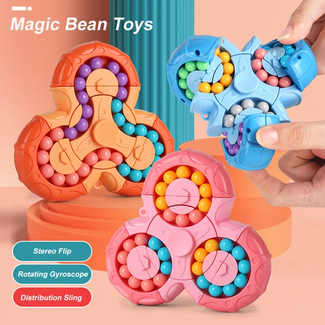 Rotating Bean Cube Stress Relief Toy Fingertip Intelligence Game Toy for Kids Anti-Stress Adults Kids Funny Game Best Gift 5