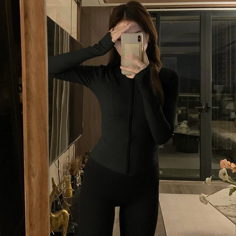 Νέο μπουφάν γιόγκα για γυναίκες το 2024, καλοκαιρινά αθλητικά ρούχα για τρέξιμο και ποδηλασία, μακρυμάνικο τοπ γυμναστικής, αντηλιακά ρούχα_voghion.com