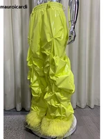 Pantalon long plissé en PVC souple et brillant pour homme – Marques de luxe originales, style Y2K alternatif, années 2000 1