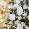 Christmas Ball Ornaments Shatterproof Plastic Tree Ornaments 24 PCS Shaped Styles Xmas Tree Holiday Decor,White 5