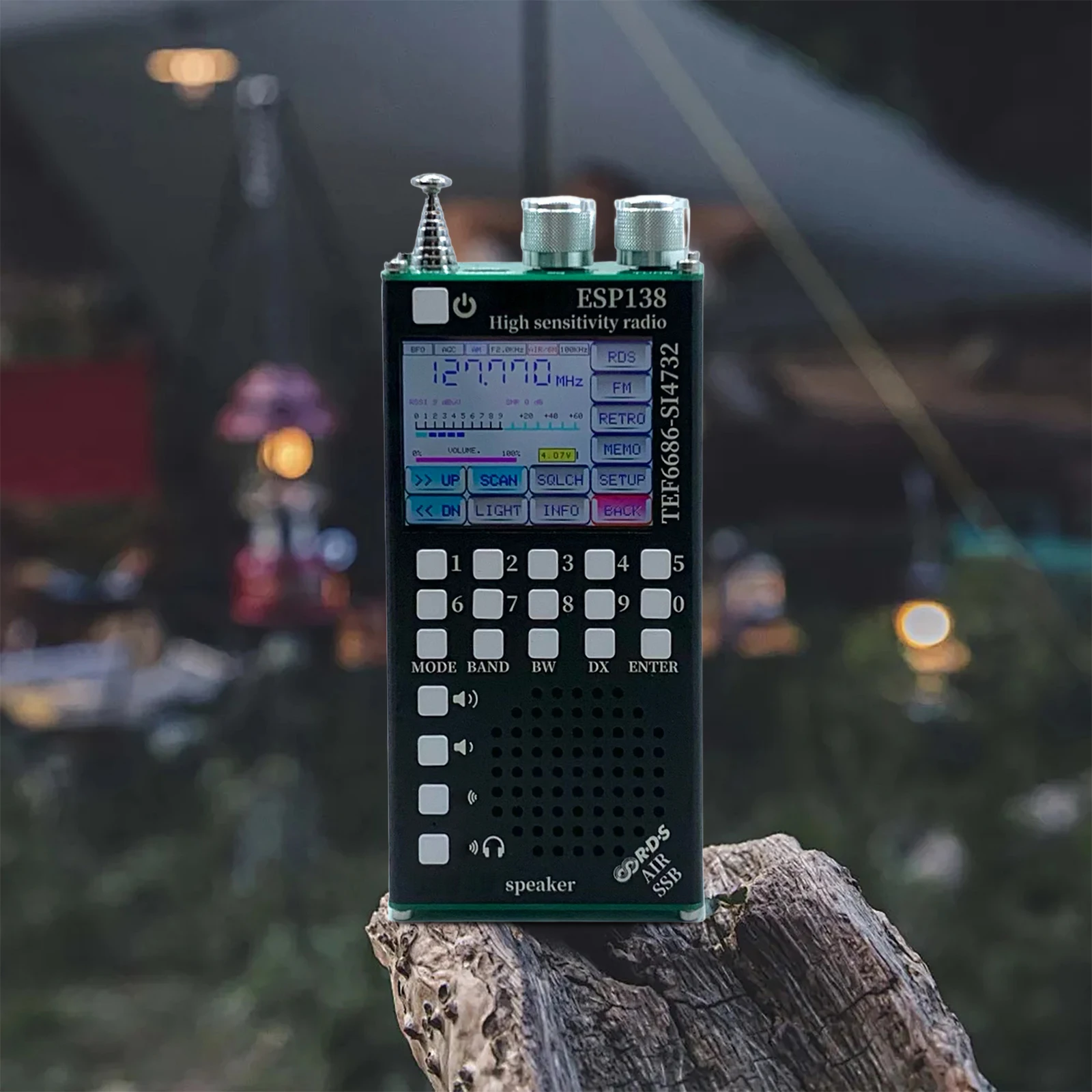 2-in-1 휴대용 라디오 ESP138 SI4732 TEF6686 풀 밴드 수신기 FM AM SSB 항공 밴드 블루투스 DSP 포켓 라디오 (야외용)