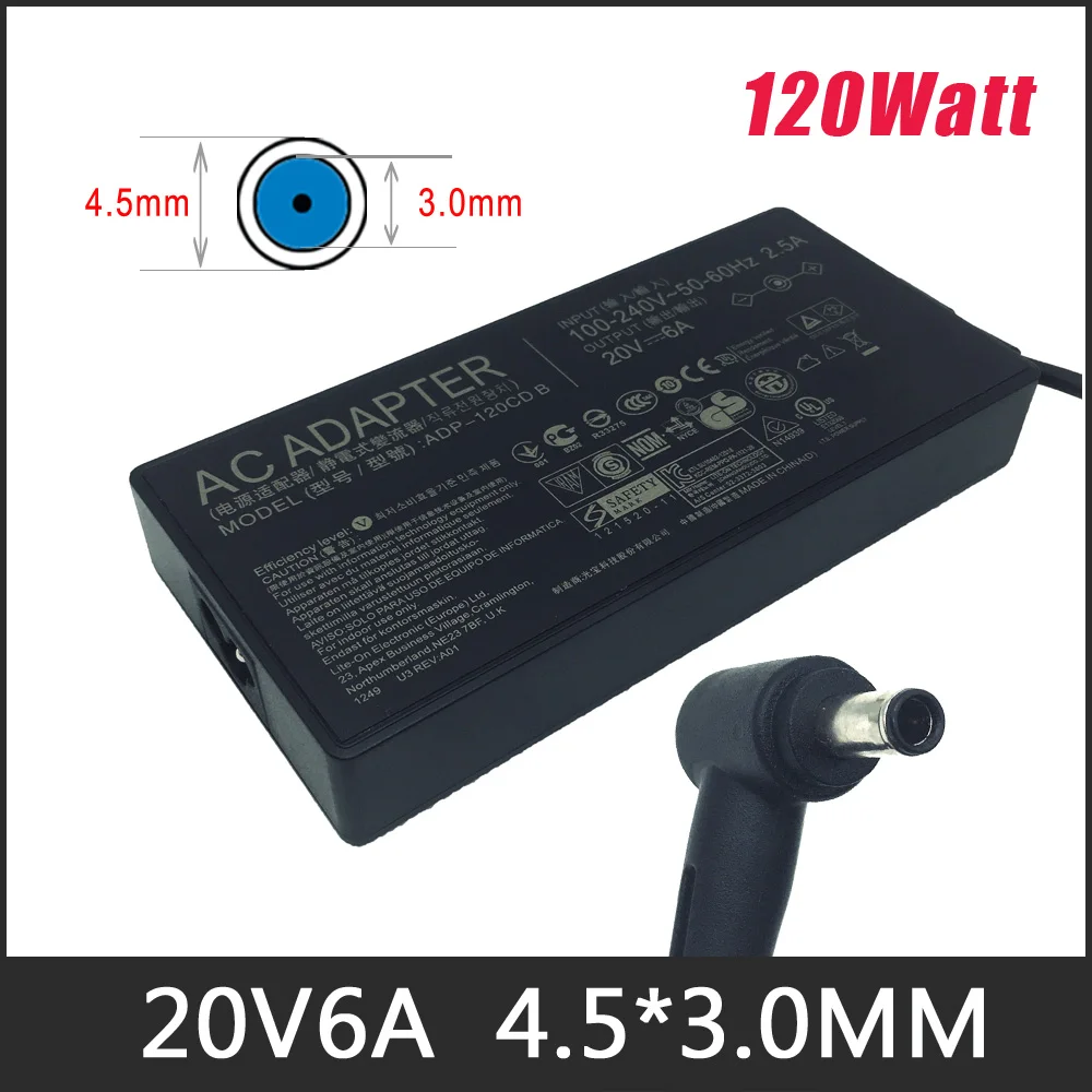 20V 6A AC Adapter&Cord for ASUS Q537FD-BI7T7 A17-120P2A Laptop Charger Power Supply