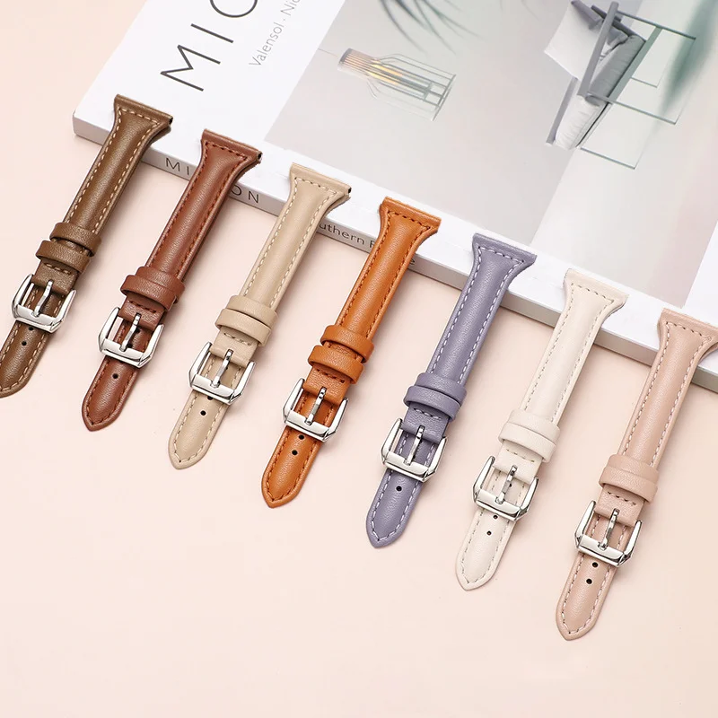 Luxurious Slim Leather Watch Strap - Elegant 20/22mm Bracelet Band
