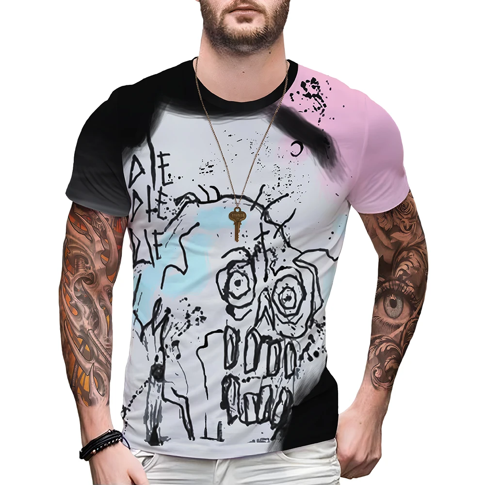 

Graffiti Oversized T-shirt Hip Hop Bones Fashion Motorcycle Clothes Cool Tops 3D Printed Casual Short Sleeve Unisex Funny Tees