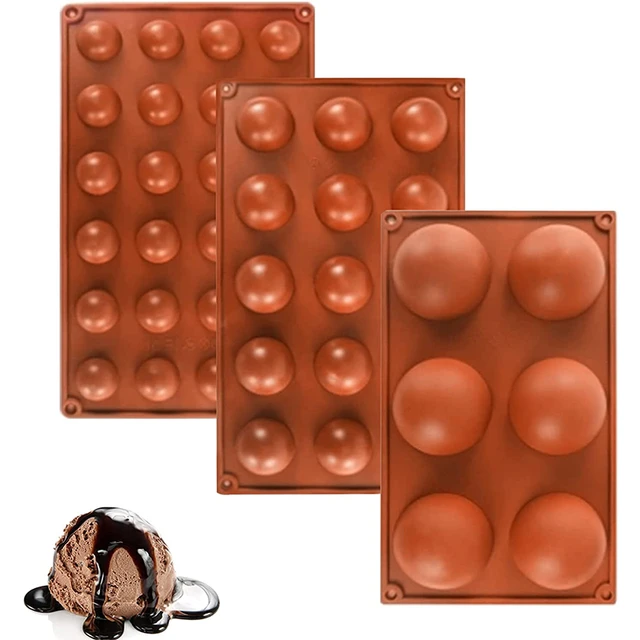 Chocolate Molds Silicone, Chocolate Molds with 6 Semi Sphere Jelly