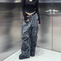 Loose Pocket Jeans Womens Cargo Workwear Camouflage American Style 2025 Autumn Winter High Waist Straight Leg Casual Pants - Image 5