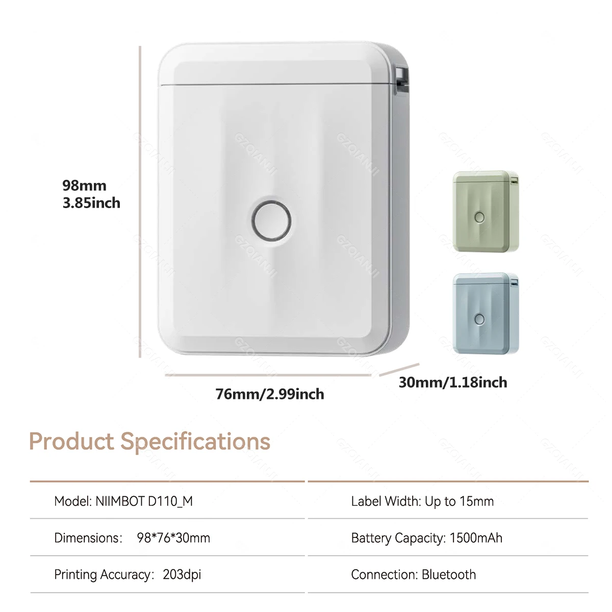 300dpi Niimbot D11H Thermal Printer Wireless Pocket Adhesive Labeller D110M Upgraded Mini Sticker Maker & Thermal Cable Sticker
