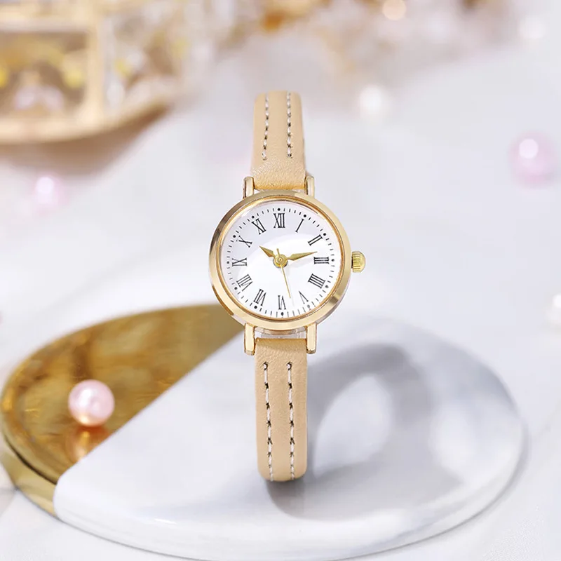 Reloj de cuarzo con correa de cuero para mujer de moda pequeño esfera Roma para dama - Imagen 28 de 31