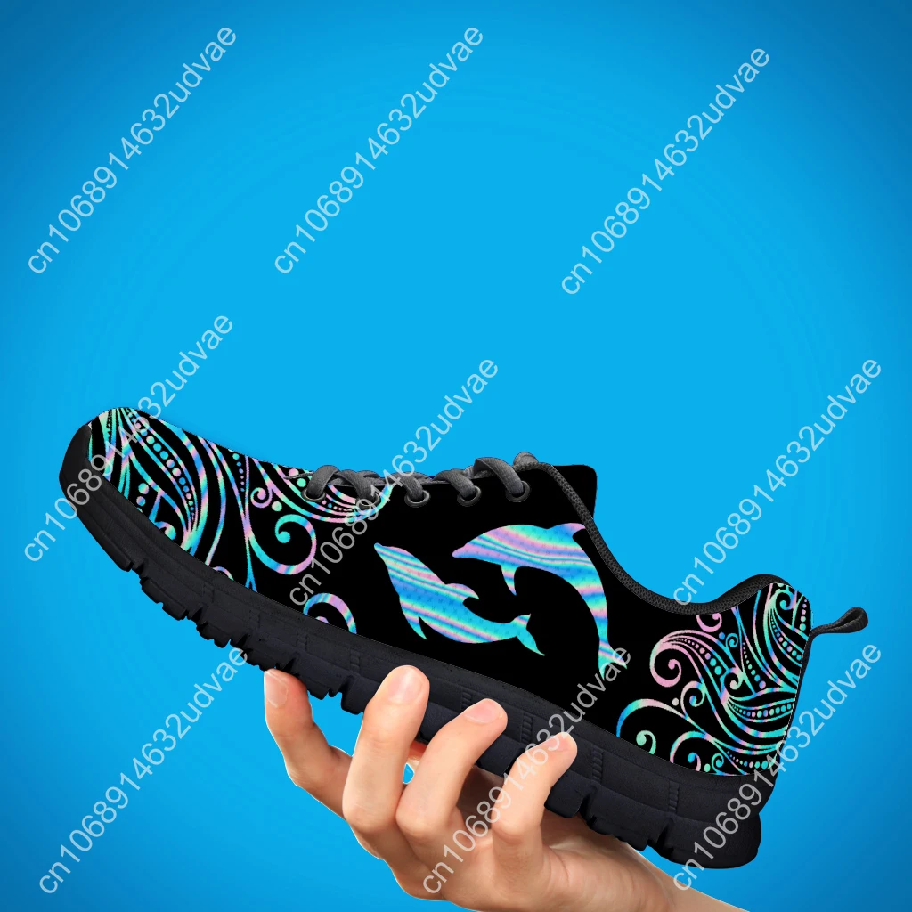 Fashion Ombre Dolphin Print Lightweight Outdoor Shoes Comfortable Animal Needs Custom Shoes Platform Sneakers