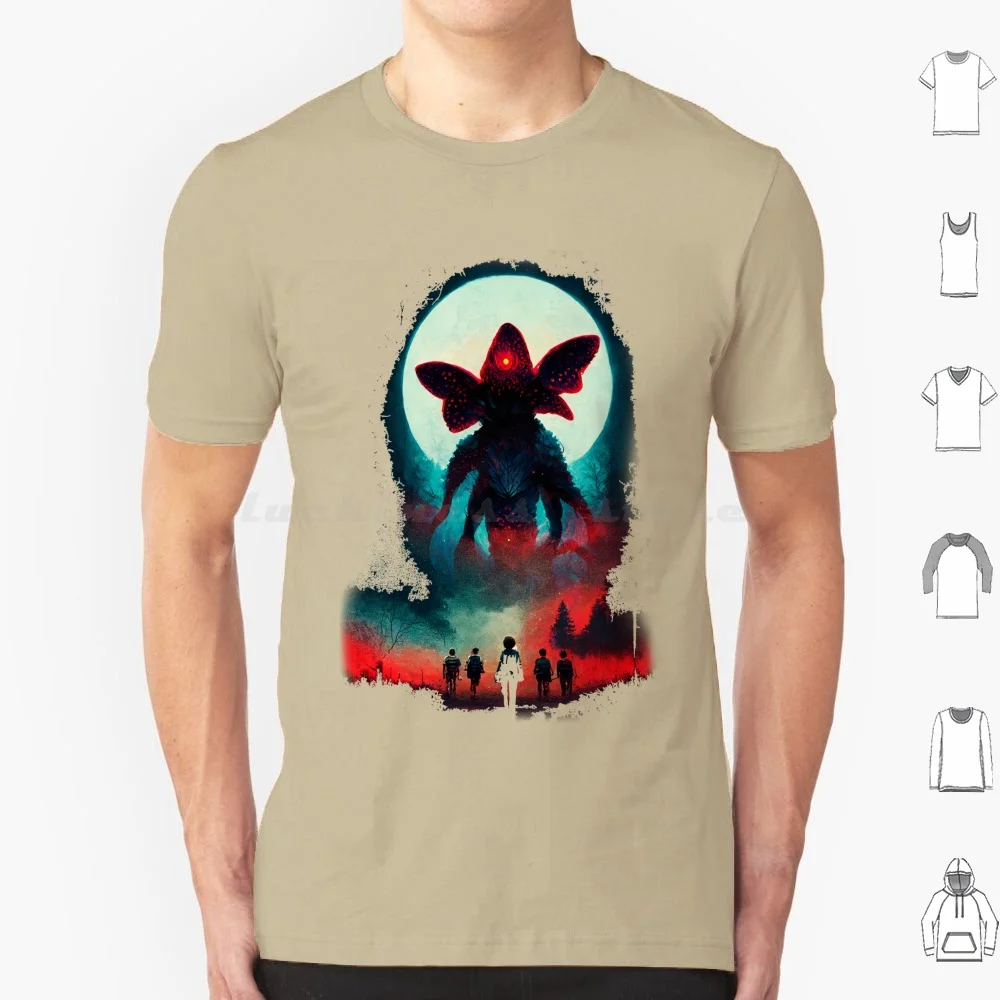thumbnail image 1 of (Demogorgon) Camiseta 6xl Algodón Cool Tee Things Stranger Will Byers Mike Eleven Lucas Dustin 80s Hawkins Netflix 1980s 11, 1 of 5