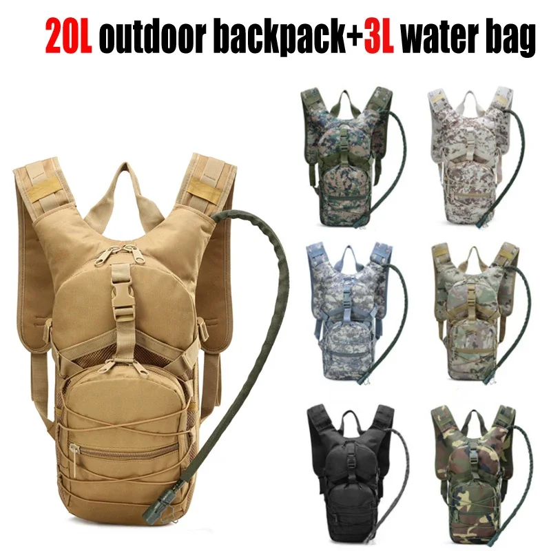 

20L Travel Waterproof Bag Hiking Backpack Military Tactical Bag Climbing Mountain Bagpack Outdoor Knapsack with 3L Waterbag