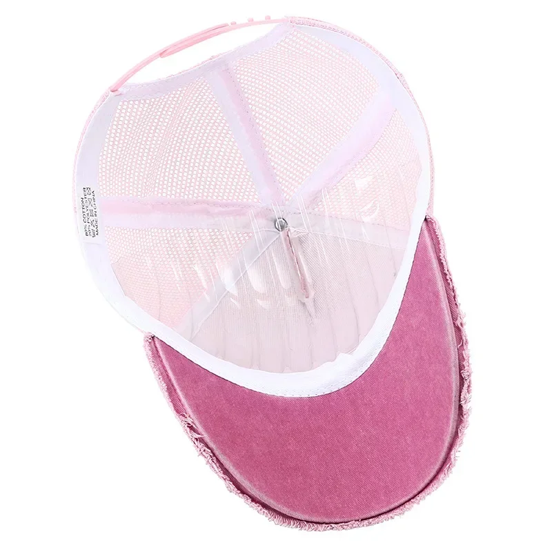 2024 New Summer Women's Black White Pink 5 Panel Baseball Cap with Breathable Mesh Trucker Snapback Hats for Men Women Gorros 5