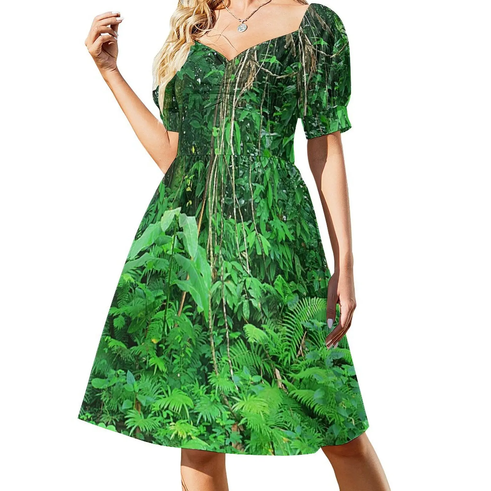 thumbnail image 1 of Impresionante selva tropical en Costa Rica. Foto artística. Vestido de manga corta. Vestidos de fiesta para mujer. Vestidos de noche para mujer., 1 of 8