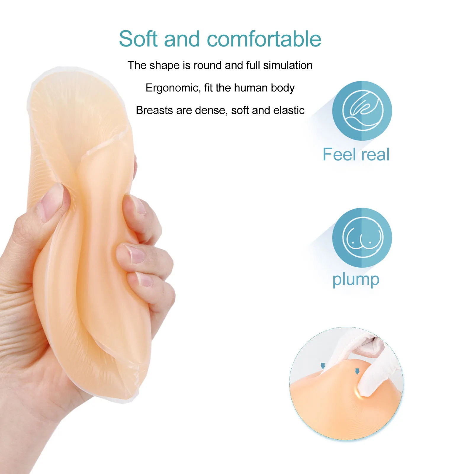 150g Mastectomy Prosthesis Concealing Fitting Soft Ergonomic Drop Shape Plump Elastic Artificial Symmetrical Breast for Home