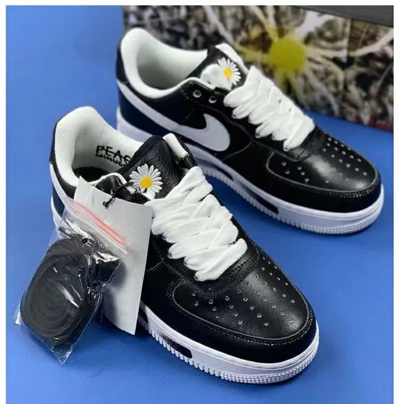 Individual Pattern High-top Canvas Sneakers AF1 Shoelaces Little Daisies Cartoon Printing Fashion Women Men Shoelaces Dropship