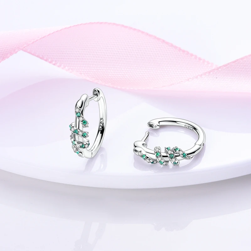 Hot Classic Original 925 Sterling Silver Earrings Colorful Circle Hoop Earrings For Women Party Wedding Engagement Jewelry Gift