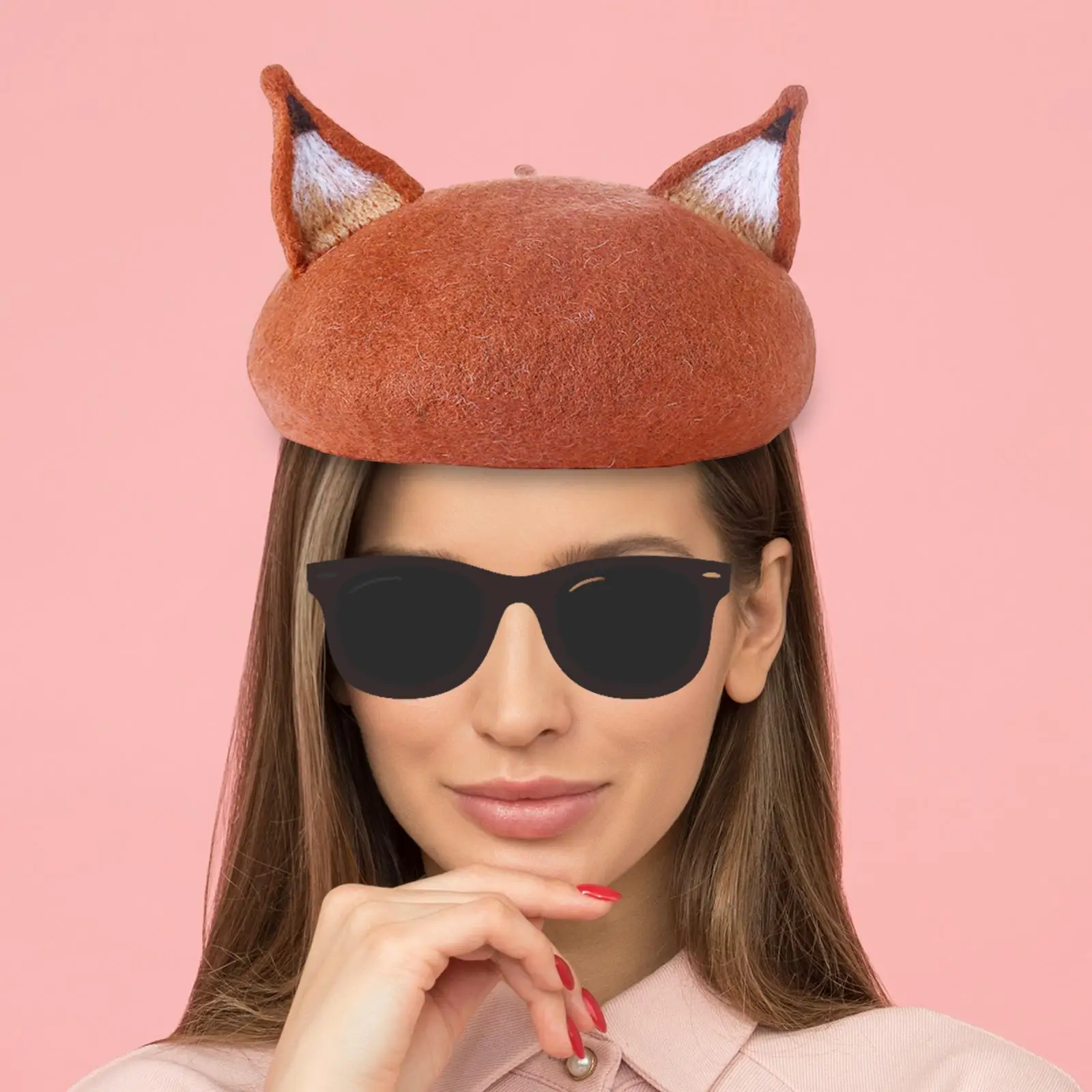 

Fox Beret Hat Luxury Decorations Casual Streetwear Elegant Womens French Beret for Vacation Birthday Gift Travel Women