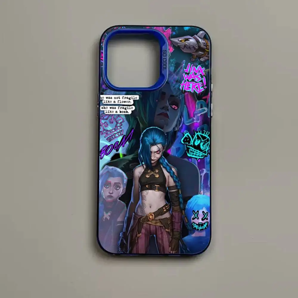 Jinx Matte Shockproof Phone Case – Anti-Fall Back Cover for League of Legends Fans