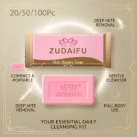 Savon au soufre mini 7g ZUDAIFU, anti-acariens et régulateur de sébum, format voyage, pour tous types de peau (20/50/100 pièces) 1