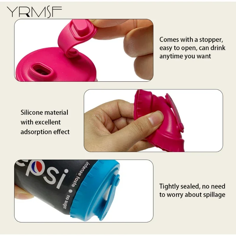 Silicone Cup Lid Reusable Can Stopper for Soda Water Bottle Beer Juice Coke Beverage Protective Covers for Kitchen Accessories