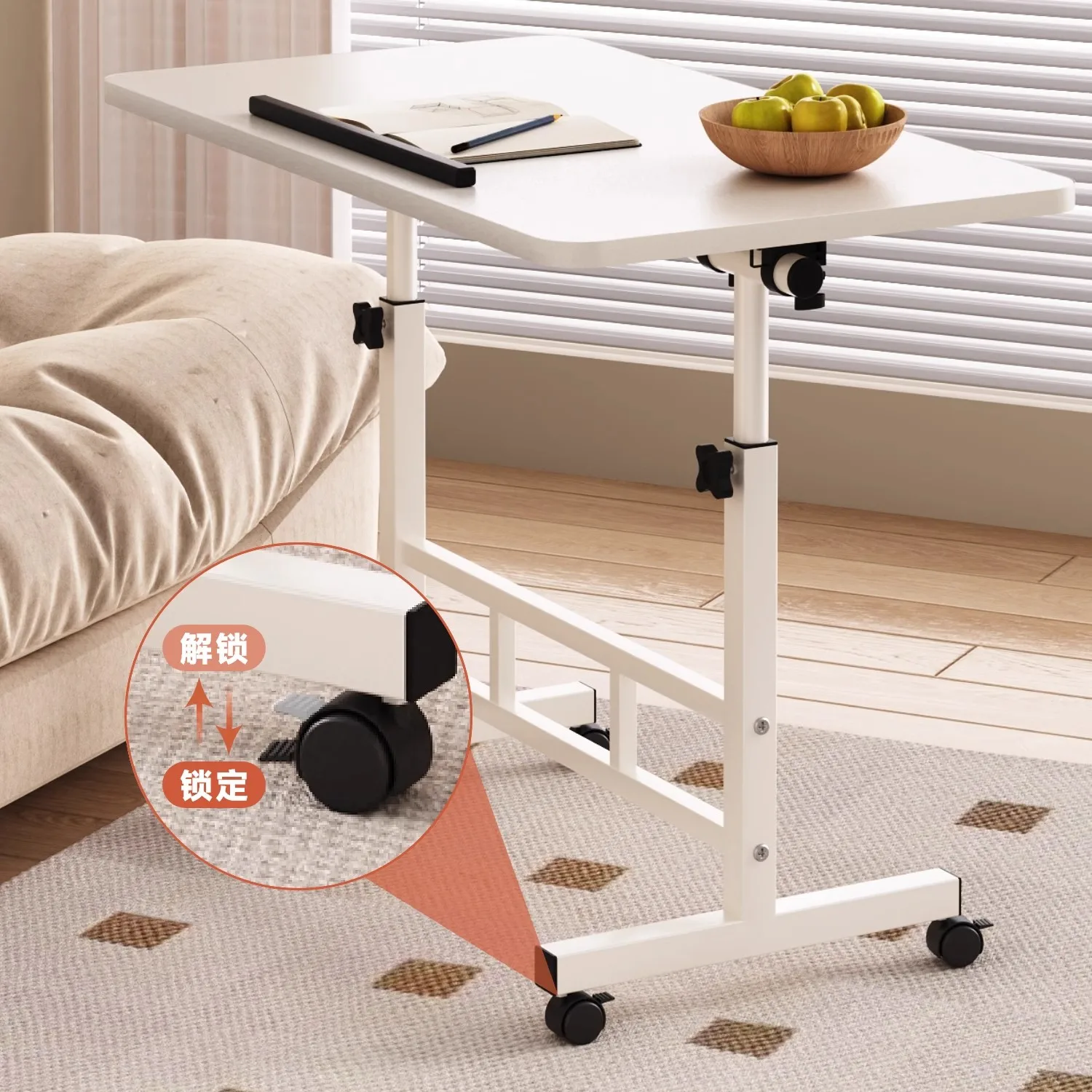 Mobile Bedside Table Adjustable Folding Notebook Elevable Desk Seating Height Adjustable Desk Organizer Motion Economic Office