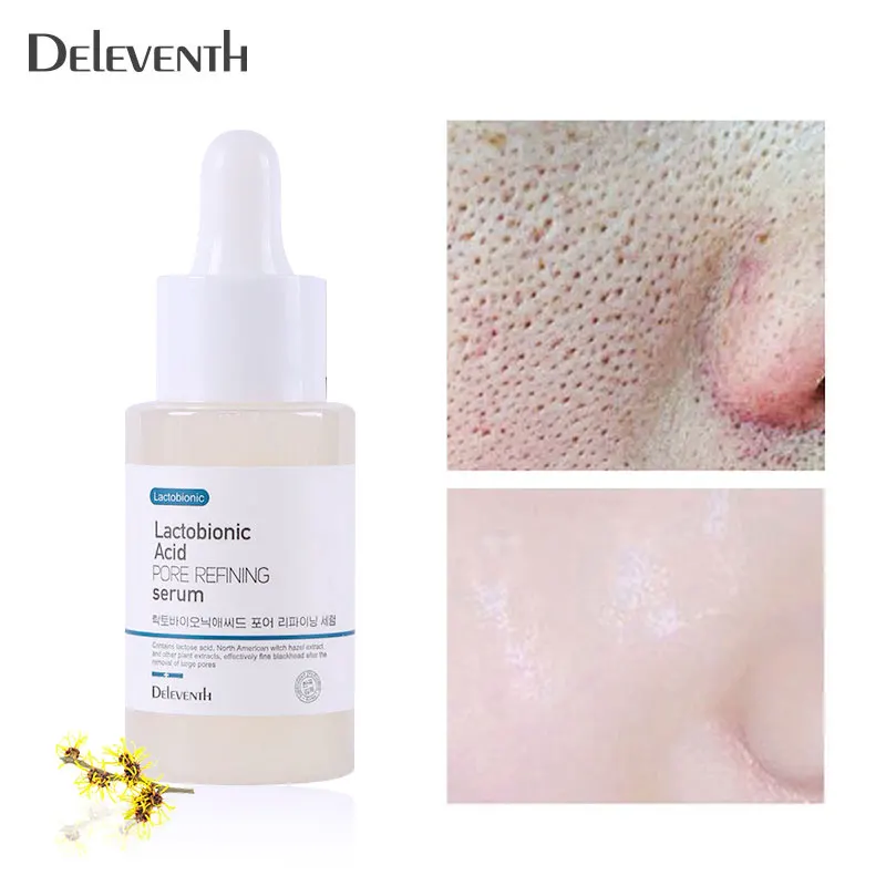 

Lactobionic Acid Pore Shrink Face Serum Hyaluronic Acid Moisturizing Nourishing Essence Firming Brighten Beauty Korean Cosmetics