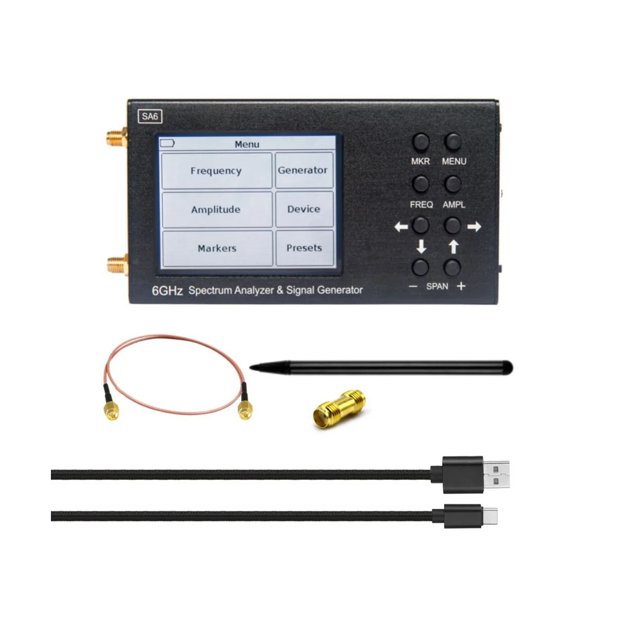 

SA6 6GHz Spectrum Analyzer SA6 Signal Generator RF Signal Source Wi-Fi 2G 4G LTE CDMA GSM Beidou GPR