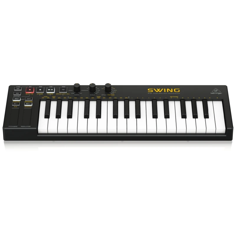 베링거 SWING 32키 USB MIDI 컨트롤러 키보드 (64스텝 폴리포닉 시퀀싱, 코드 및 아르페지에이터 모드 포함)