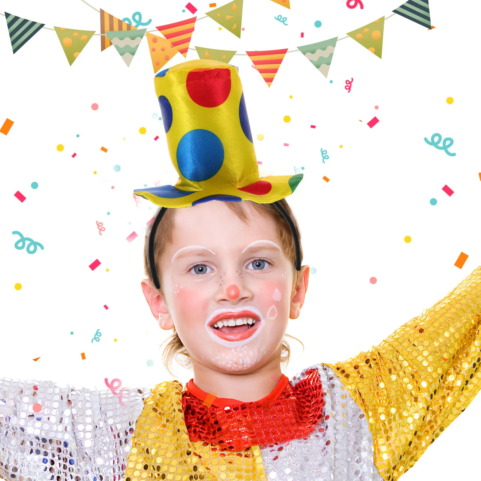 Jester Headband Clown Hat Carnival Costume Funny Headband Performance Prop Cosplay Clown Hat Headdress Adults Kids party decors