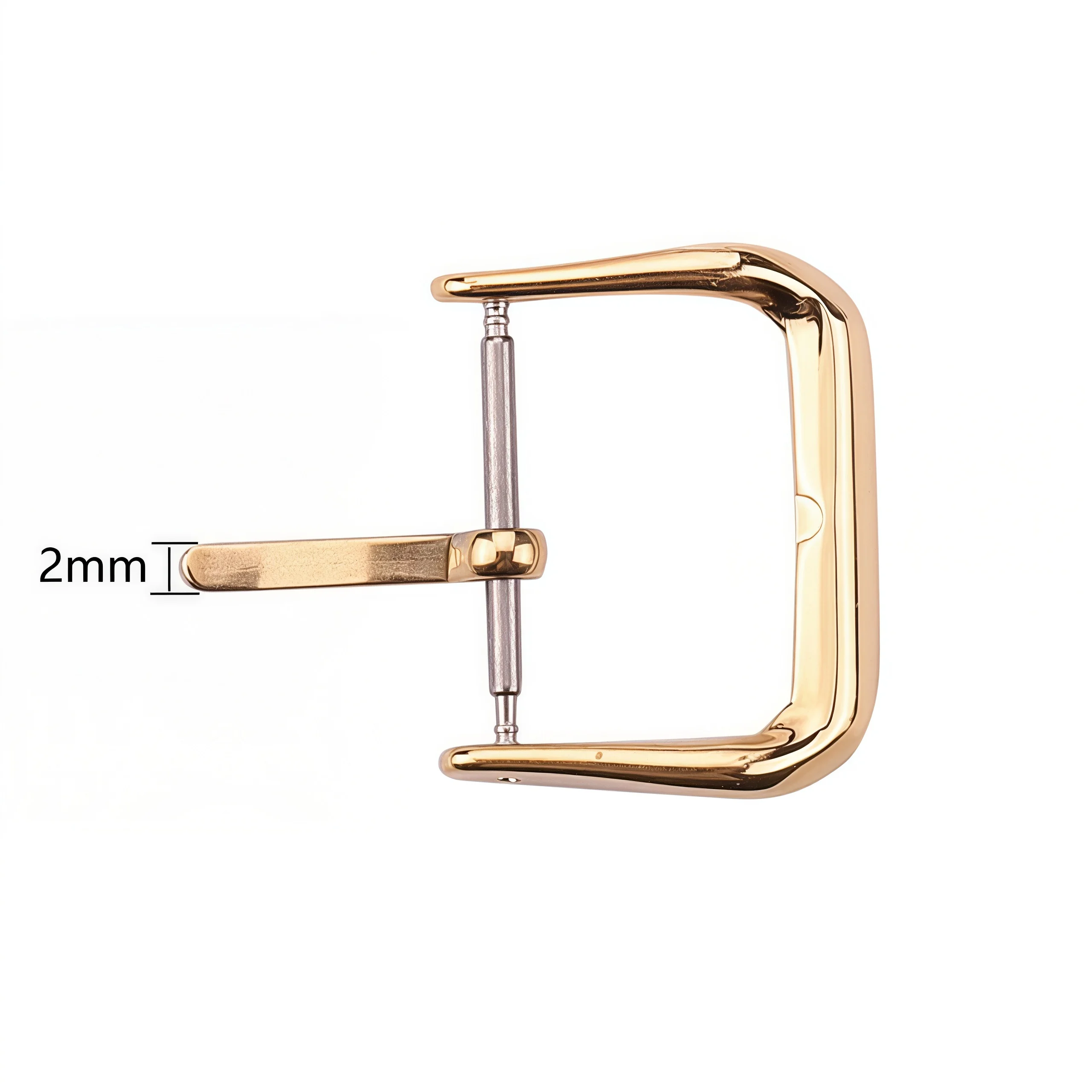 Polished Stainless Steel Tri-Tone Watch Strap Buckle & Clasp - Silver, Gold, Black