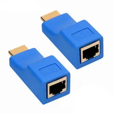 

1 Pair RJ45 4K HDMI-compatible Extender Extension Up to 30m Over CAT5e Cat6 Network Ethernet LAN for HDTV HDPC DVD PS3 STB