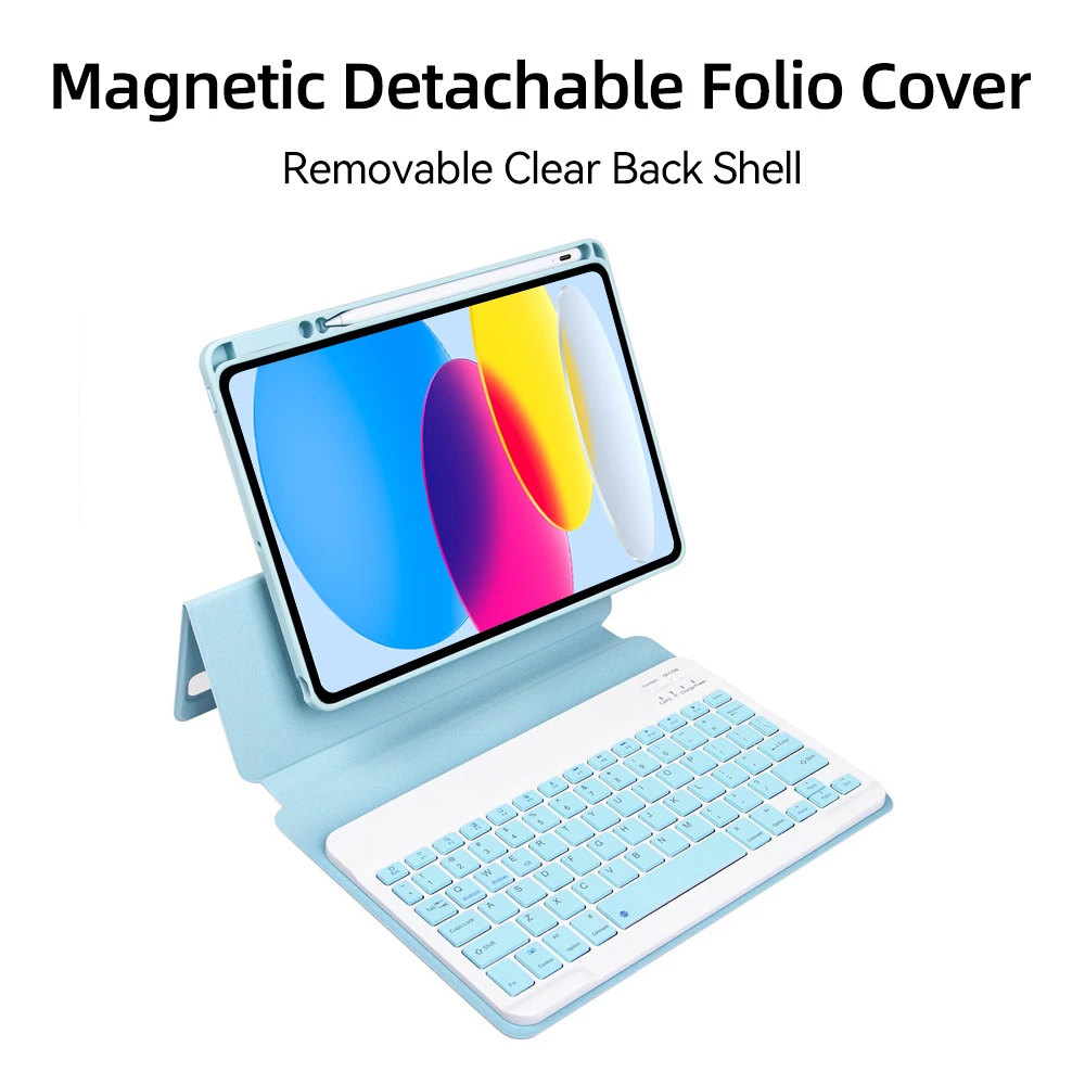 para Ipad Case de Teclado para Ipad Mini 9.7 5th 6th 10.2 7th 8th 9th 3rd 4th 5th 10.5 10.9 Pro 11 ar Separação Magnética Capa - Imagem 3