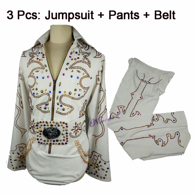 Custom Made Rock Singer Star Elvis Presley Costume Cosplay Ballroom Dance  Top Jacket pantaloni cintura Set donna uomo Costume di Halloween -  AliExpress