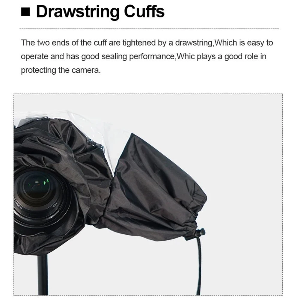 Waterproof Camera Rain Cover Rain Dustproof Raincoat Protector Black Rain Covers for Canon Nikon Sony Panasonic Fuji DSLR Camera