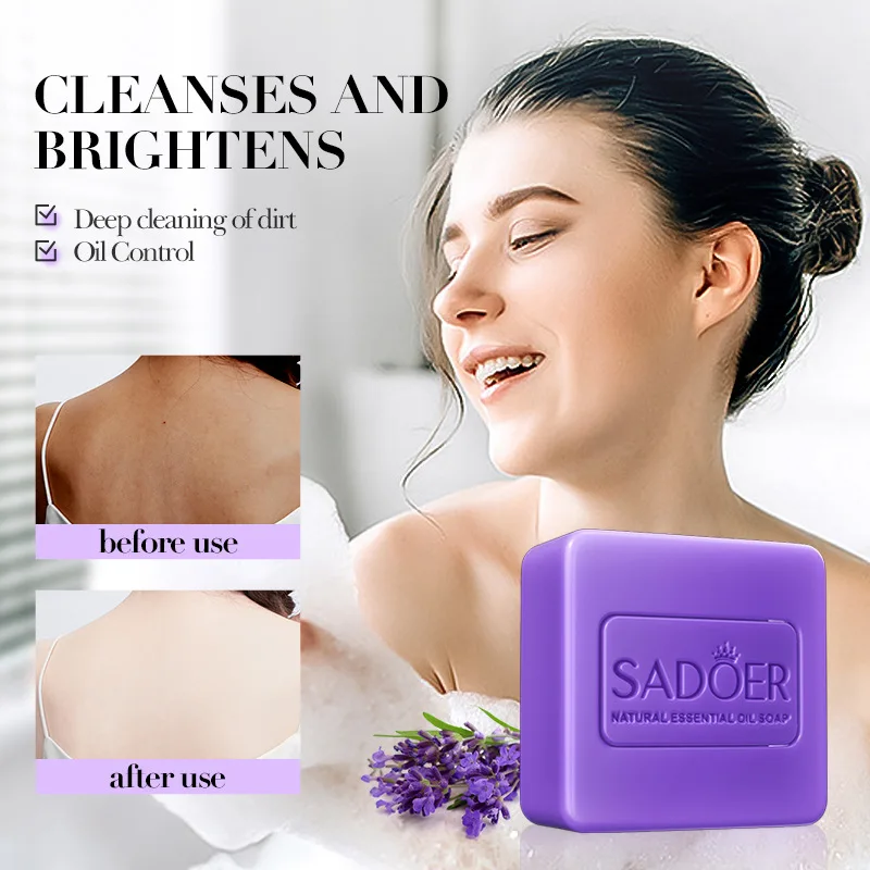 Lavender Essential Oil Soap Turmeric Kojic Acid Handmade Glutathione Skin Whitening Lightening Soaps African Black Sabonia Bar 5